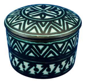 Futurist Lead Glazed Majolica Ceramic Box by Fama Ascoli Piceno, Italy, 1930s