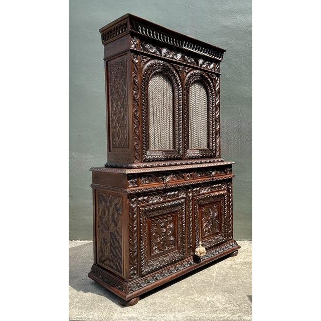 Vintage French Hand Carved Cabinet For Sale In West Palm - Image 6 of 12