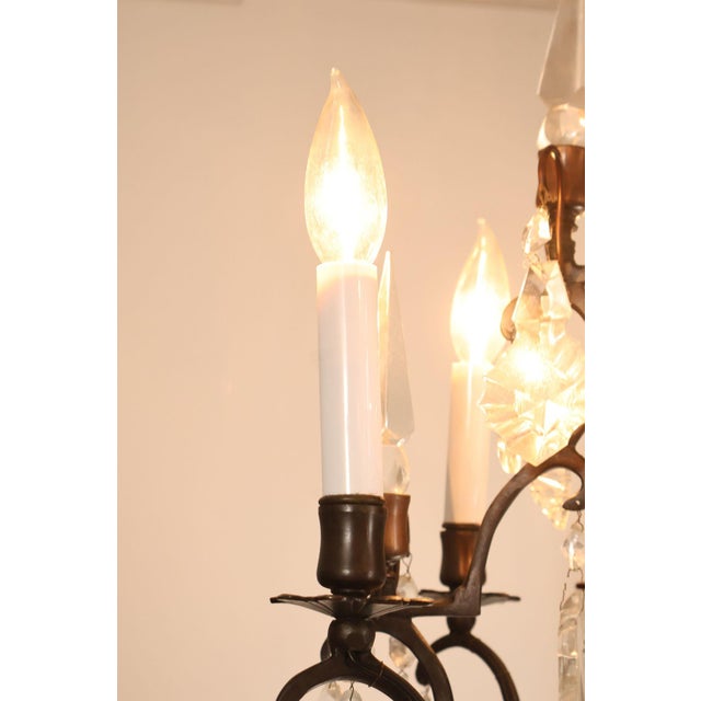 Versailles Style Crystal And Bronze Chandelier For Sale - Image 4 of 18