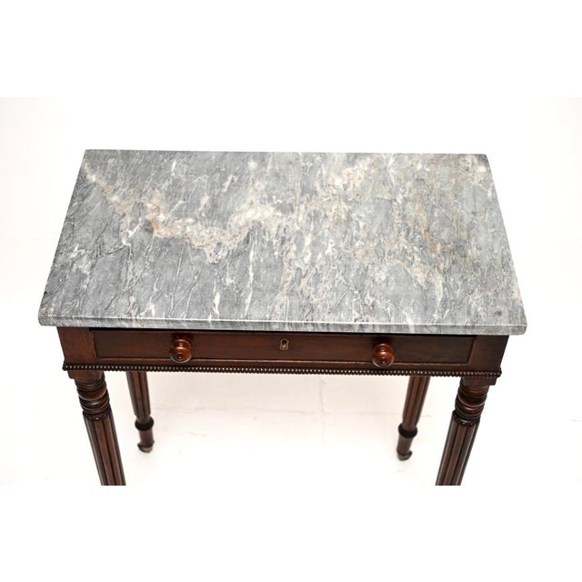Brown Antique Regency Period Marble Top Side Table, 1815 For Sale - Image 8 of 11