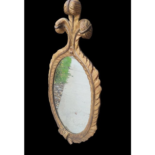 Vintage John Richard Limited Edition Gold Gilt Plume Oval Wall Mirror For Sale - Image 10 of 10