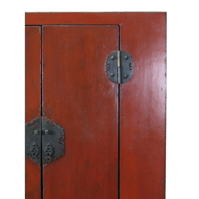 Mid 19th Century Red Chinese Antique Cabinet For Sale - Image 5 of 13