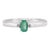 Classic Emerald & Diamond Solitaire Ring in 925 Sterling Silver - Size 7 For Sale