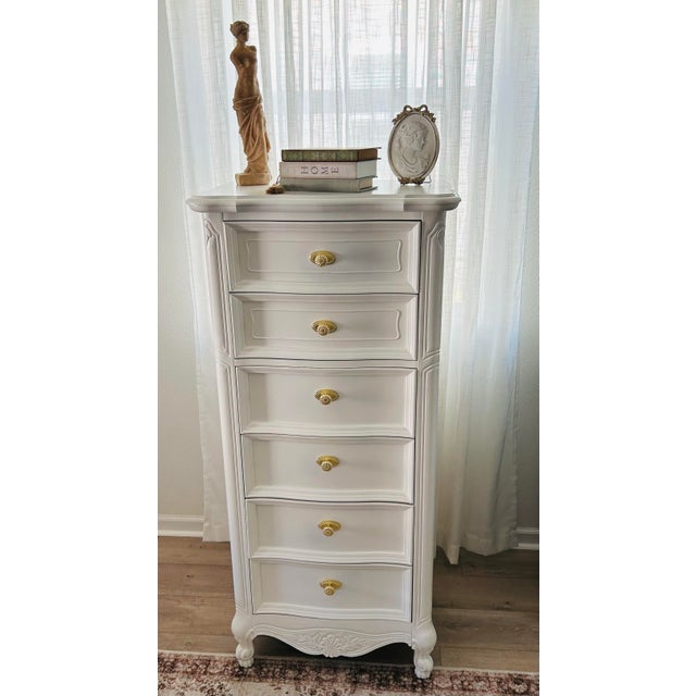 French Provincial Vintage French Provincial White Lingerie Chest by Lexington Furniture For Sale - Image 3 of 10