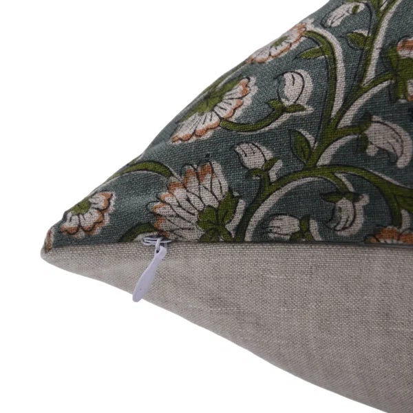 Fabdivine Throw Pillow Cushion Cover 16x16 Inch Handcrafted Block Print Design- Himachal For Sale - Image 4 of 5