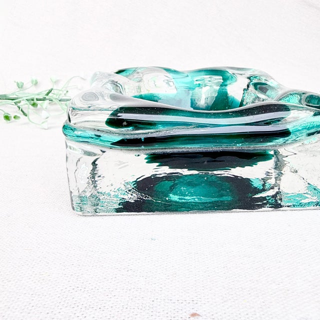 Vintage Murano Glass Ashtray in Green Glass, 1970s For Sale - Image 6 of 13