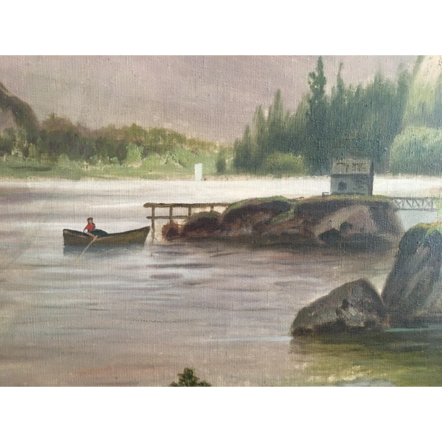 1970s 19th Century Mountain Landscape Oil Painting by Anton Pick, Framed For Sale - Image 5 of 6