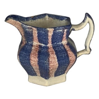 Antique Spatterware Creamer: 19th Century Staffordshire Pottery For Sale