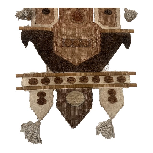 MCM Fiber Art Wall Hanging For Sale