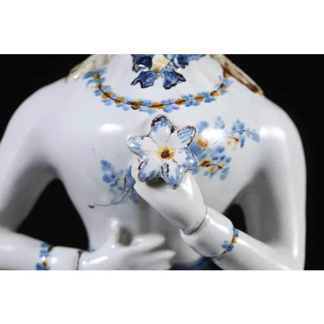 19th Century 19th Century Continental Tin Glaze Figural Woman Decanter For Sale - Image 5 of 11