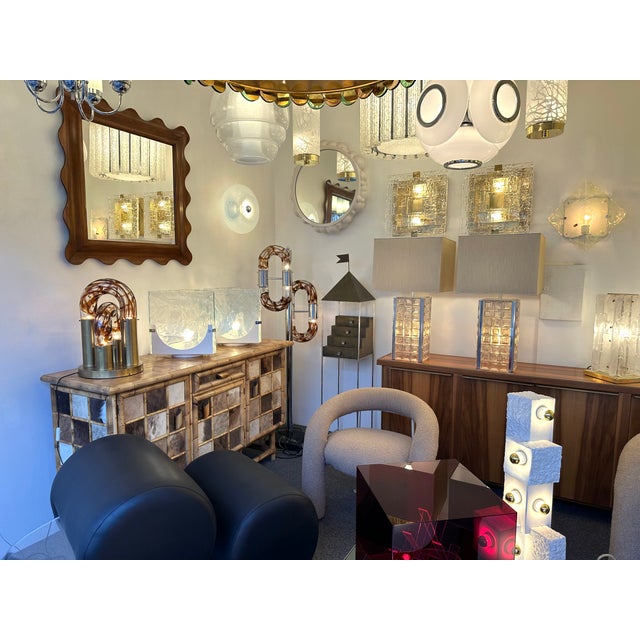 Metal Pair of Glass Cube Lamps and Stainless Steel Metal by Poliarte, Italy, 1970s For Sale - Image 7 of 12