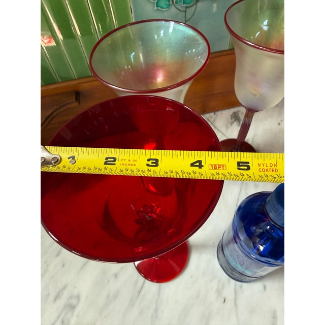Contemporary Art Glass Wines by Rick Strini - Set of 4 For Sale - Image 11 of 12