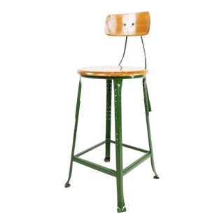 1940s Vintage Industrial Factory Stool For Sale