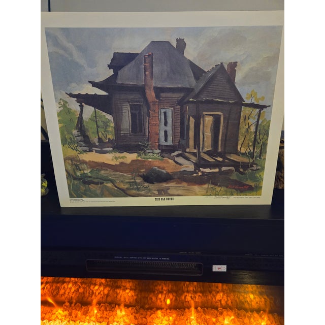 Charcoal 1979 Bill Granstaff Signed Art This Old House " Mint in Original Envelope For Sale - Image 8 of 8