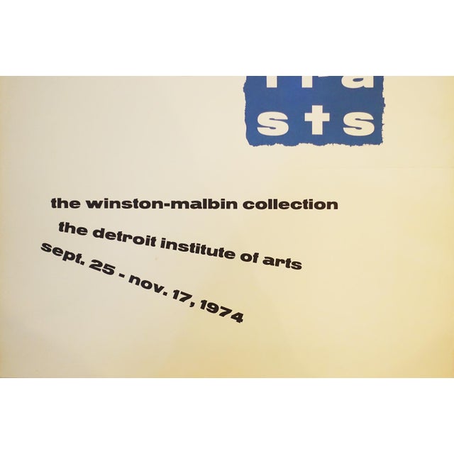 Modern Vintage Mid Modern Rare Typography Poster Detroit Institute of Arts Exhibit 1974 For Sale - Image 3 of 6