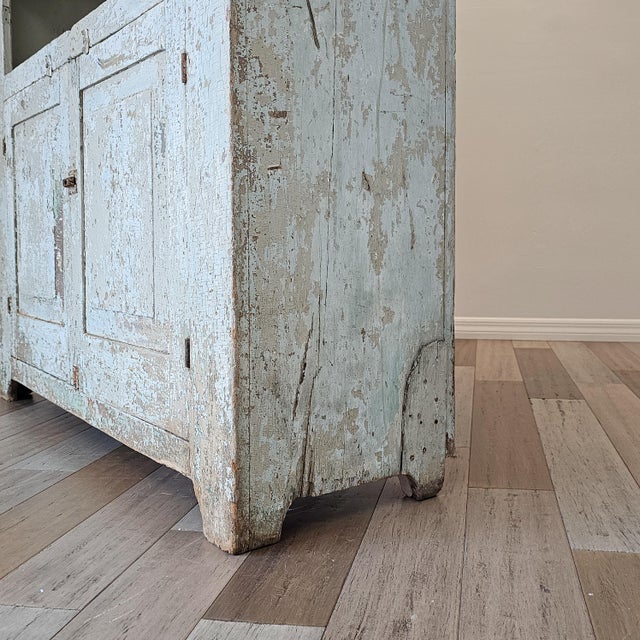 1900-1909 Primitive Painted Wood Farm Cupboard For Sale - Image 14 of 16