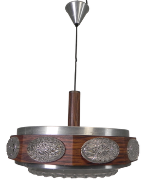 Vintage Lakro Pendant Lamp with Oval Glass Plates, 1970s