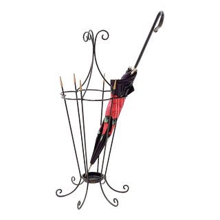 Mid-Century Modern Wrought Iron Umbrella Stand, 1960s For Sale