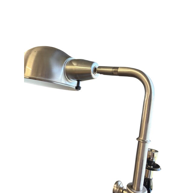 Contemporary Contemporary Brushed Nickel Pharmacy-Style Adjustable Desk Lamp For Sale - Image 3 of 7