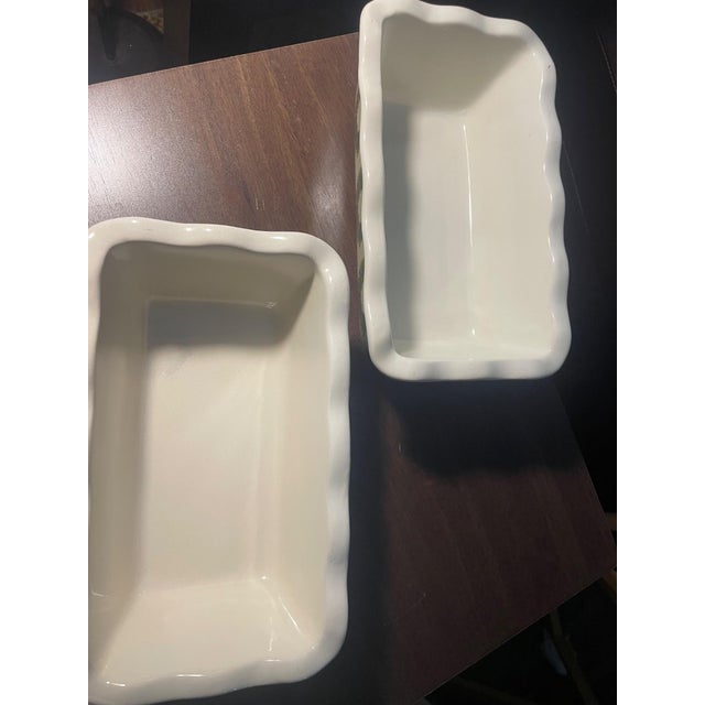 Farmhouse Nantucket Christmas Holly Wreath Stoneware Baking Dishes, Set of 2 For Sale - Image 3 of 4