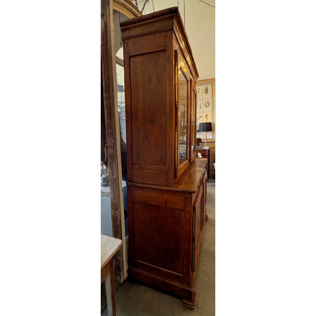 French 19th Century Louis Philippe French Cherry Buffet a Deux Corps For Sale - Image 3 of 10