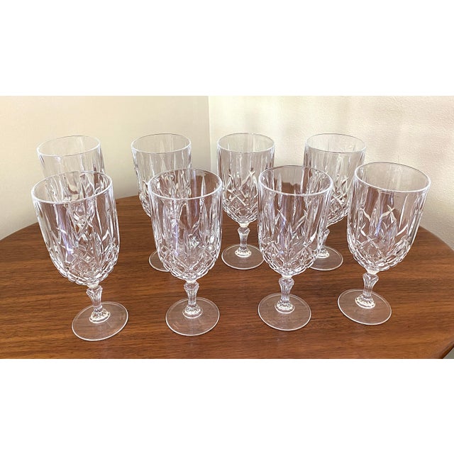 2000s Classic Marquis by Waterford Markham Crystal Water Goblets Iced Beverage Glasses Set of