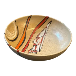 1970s Mid-Century Modern Terracotta Round Bowl by Gemi Faenza