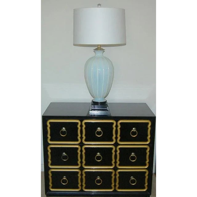 1950s Italian Marbro Murano White Opaline Glass Lamps - a Pair For Sale - Image 9 of 10