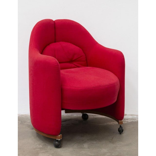 Red Chairs with Wheels, Set of 4 For Sale - Image 4 of 18
