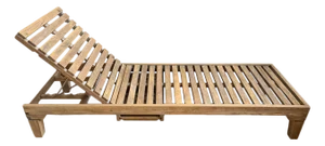 Contemporary Coastal Outdoor Teak Lounge Chair