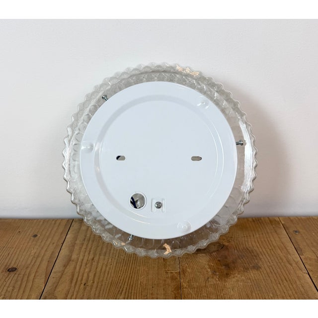 White Vintage Glass Wall Light, 1970s For Sale - Image 8 of 17
