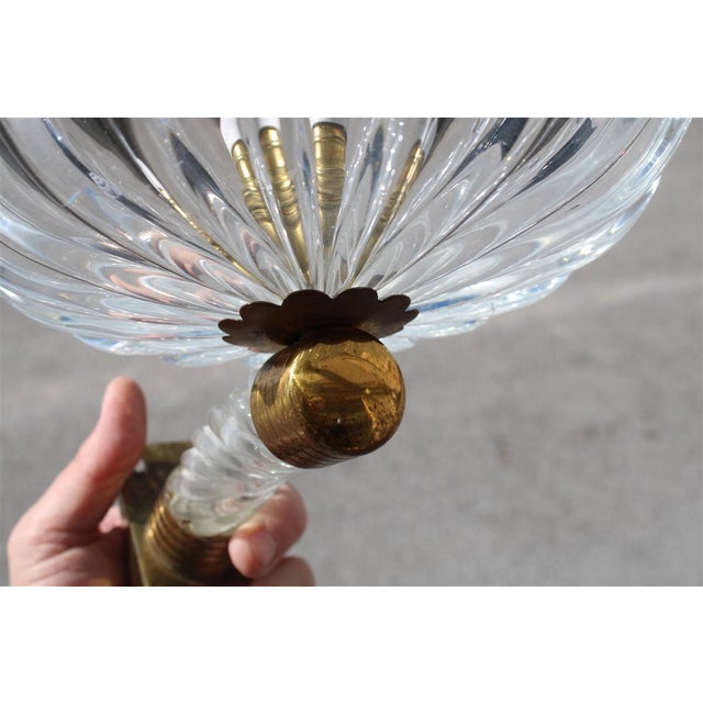 Wall Lamps in Brass and Murano Glass from Barovier, 1940s, Set of 2 For Sale - Image 11 of 18