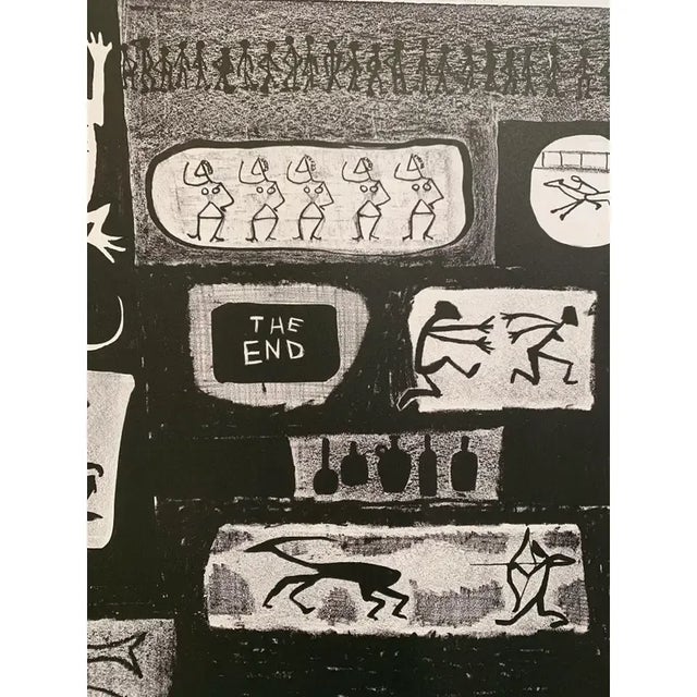 1950s 1950 "Cave Drawings" Stone Lithograph Sf Printmaker For Sale - Image 5 of 7