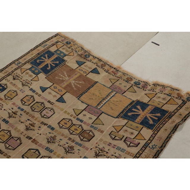 Rug & Kilim Antique Verneh Kilim in Beige/Brown & Blue Geometric Pattern For Sale - Image 4 of 8