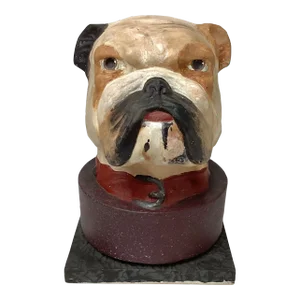 Late 19th Century Papier-Mâché English Bulldog Collar Box