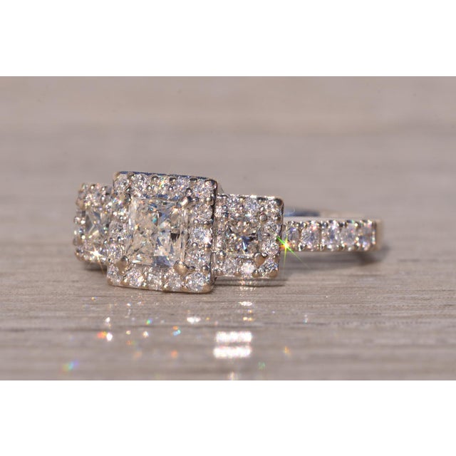 1990s The Eze: Past Present Future Natural Diamond Ring in White Gold For Sale - Image 5 of 11