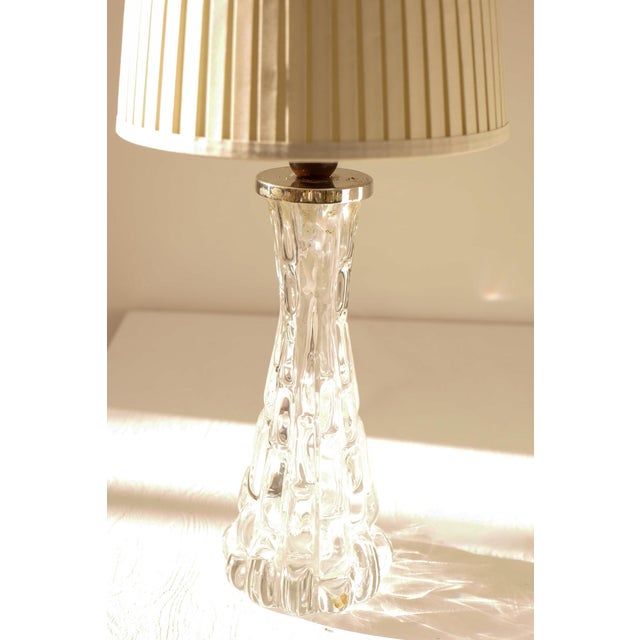 Mid-Century Modern Crystal Glass Table Lamp by Carl Fagerlund for Orrefors For Sale - Image 3 of 15