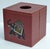 Mid-Century Modern Late 20th Century Burgundy Embossed Leather Elephant Tissue Box Kleenex Cover For Sale - Image 3 of 18
