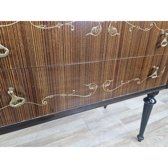 Mid-Century Chest of Drawers with Blue Glass and Four Drawers, 1960s For Sale - Image 14 of 18