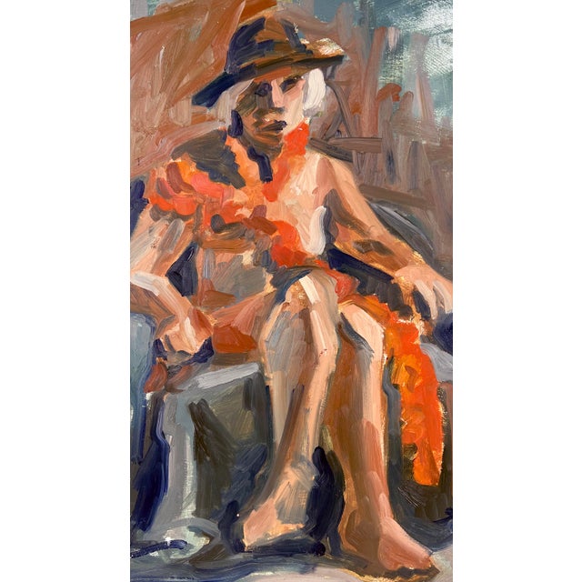 Figurative Seated Nude Woman Bay Area Figurative School Abstract Expressionist by Heather Speck For Sale - Image 3 of 6