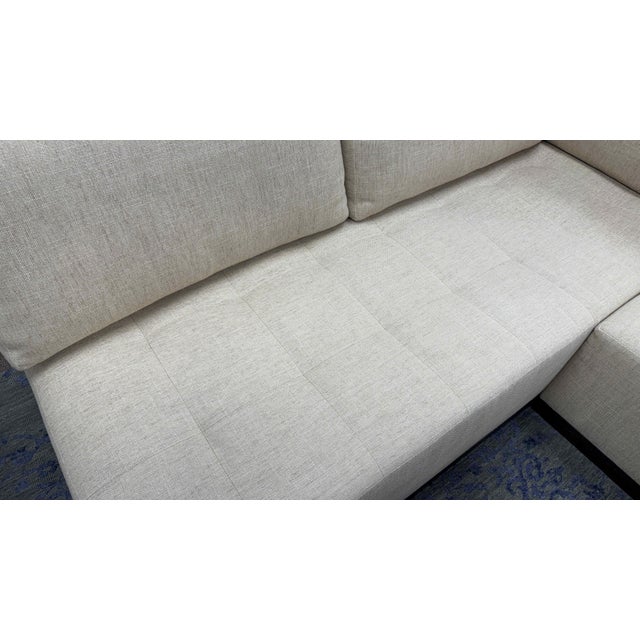 Adriana Hoyos Chocolate L-Shaped Sofa Sectional With Ottoman For Sale - Image 12 of 17