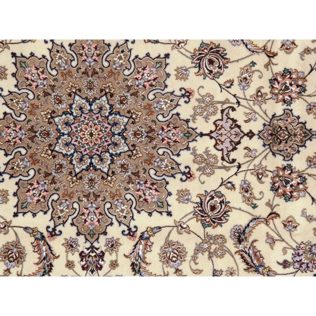 Pasargad N Y 2 Persian Isfahan Korker Wool & Silk Highlighted Rug - 5′3″ × 7′10″ For Sale - Image 4 of 5
