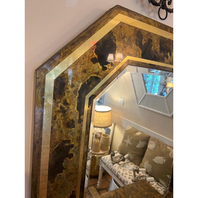 Designer Acid Etched Octagonal Mirror by LaBarge For Sale - Image 13 of 18