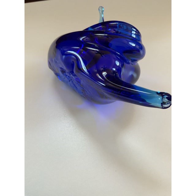 Blue Vintage Artist Made Blue Glass Snail For Sale - Image 8 of 12