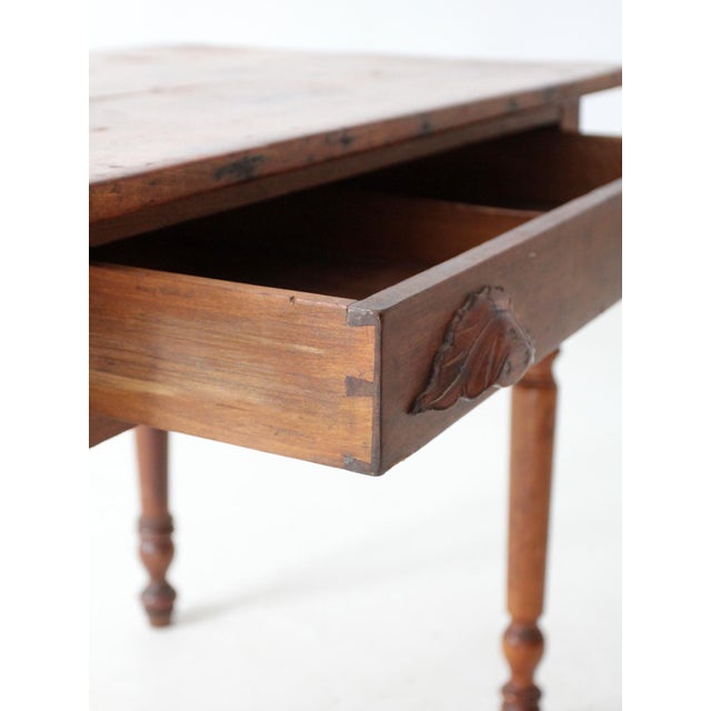 Antique Primitive Table With Drawer For Sale - Image 16 of 17