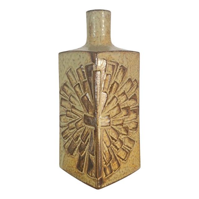 Ceramic 1960s Otagiri Omc Japanese Sunburst Stoneware Bud Vase For Sale - Image 7 of 10