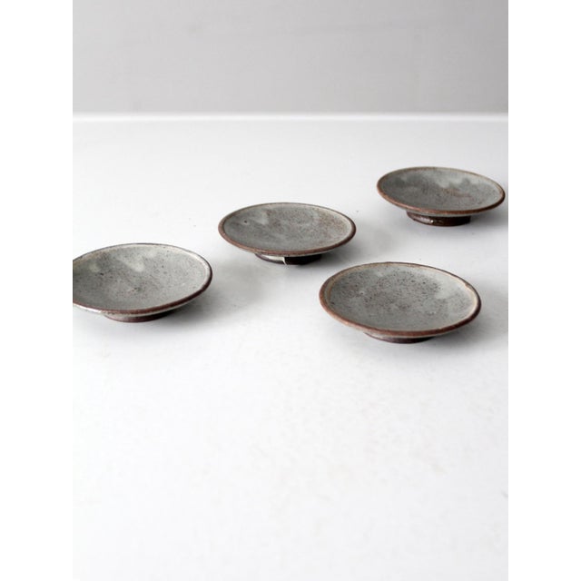 Vintage Small Studio Pottery Plates Set of 4 For Sale - Image 12 of 17