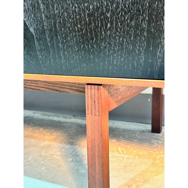 Mid 20th Century Florence Knoll Walnut Credenza W/ Ebonized Doors For Sale - Image 9 of 13