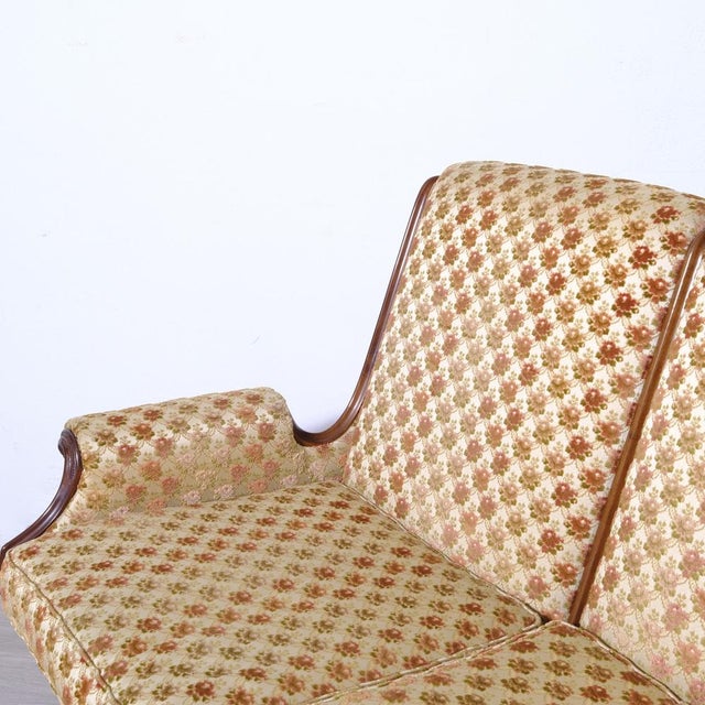 Wood Vintage Regency Italian Three-Seater Velvet Sofa, 1950s For Sale - Image 7 of 18