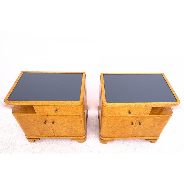 Wood Vintage Polish Art Deco Nightstands, 1930, Set of 2 For Sale - Image 7 of 12